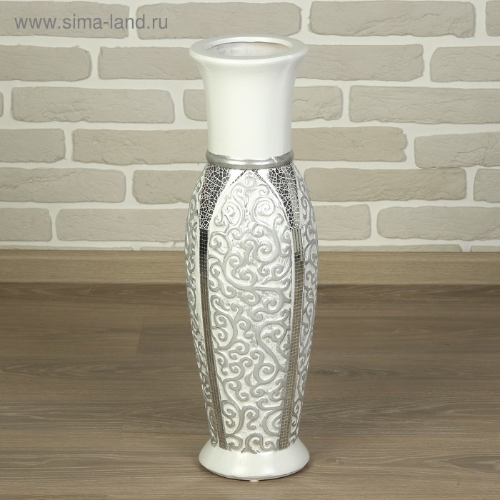 Ваза керамика напольная "Версаль" 60 см, белый