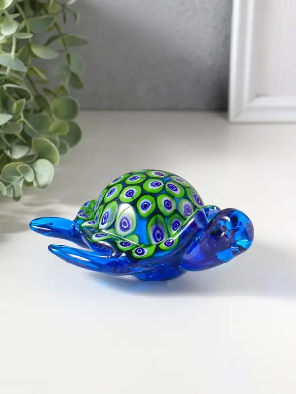 Сувенир стекло "Черепашка калейдоскоп" под муранское стекло 10,5х13,5х7 см