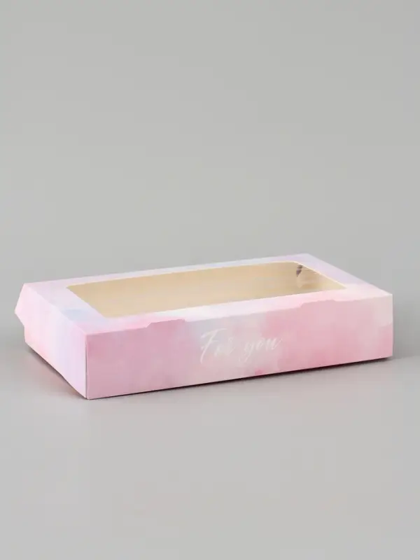 Коробка подарочная с окном &laquo;Для тебя&raquo;, 20&times;12&times;4 см, самосборная