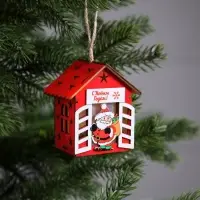Ёлочная игрушка &laquo;Дед Мороз с подарками&raquo;, 8&times;7&times;6 см, 1 LED, от батареек, свечение тёплое белое