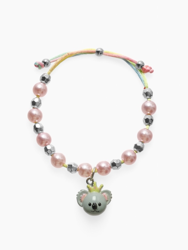 Браслет детский "Выбражулька" на затяжке, коала с бусинами, цветной