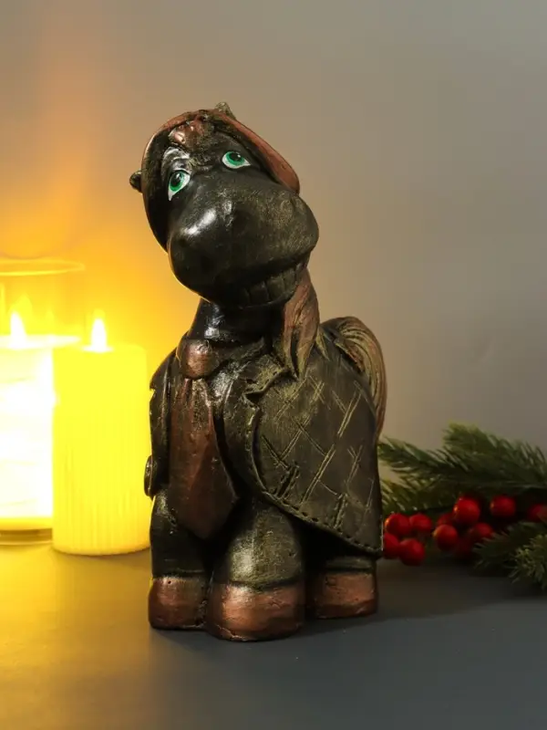 Копилка "Конь в пальто" 16,5х11,5х25 см, золото