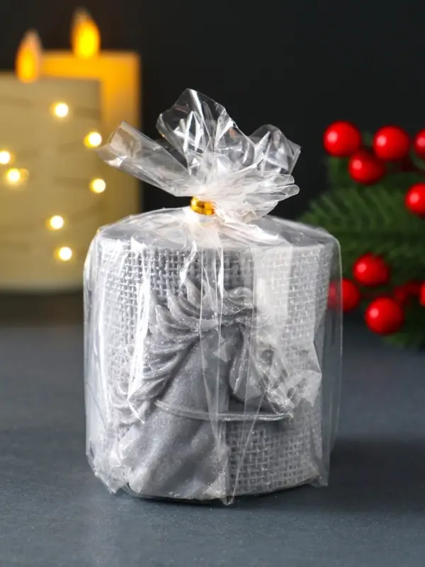 Свеча новогодняя Свеча новогодняя "Лошадь Бохо" 70х75 мм, ЛАК, серый