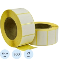Термоэтикетки ЭКО 30x20, 1000 шт/рул, вт. 40, 21 рул/уп