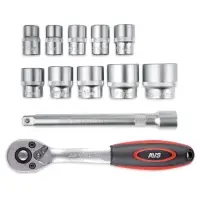 Набор головок торцевых с аксессуарами 3/8"DR (10-24 мм) (12 предметов) AVS NG38-12P