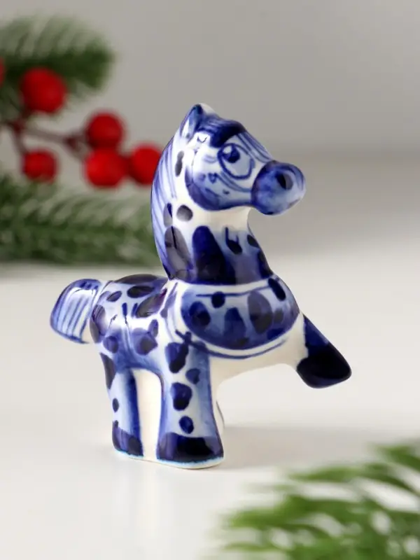 Сувенир Конь Циркач, 7х7х3см, гжель Сувенир Конь Циркач, 7х7х3см, гжель