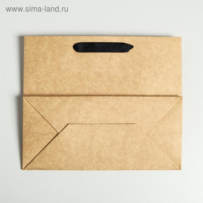 Пакет подарочный крафтовый с пластиковым окном, упаковка, «Flowers», 24 х 20 х 11см Пакет подарочный крафтовый с пластиковым окном, упаковка, «Flowers», 24 х 20 х 11см