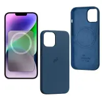Чехол iPh 14 Silicon Case 100% ORG Stromblue (MagSafe + анимация NFC Clear) c LOGO