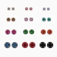 Серьги пусеты 12 пар &laquo;Фантазия&raquo;, маленькие d=3-6 мм, цветные в золоте