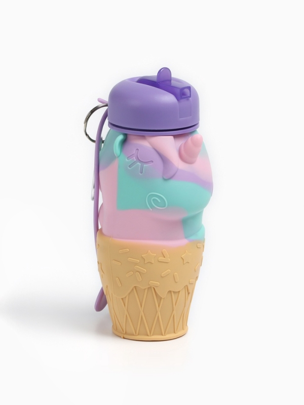 Бутылка для воды, 550 мл,  Бутылка для воды, 550 мл, "Единорог", складная, 19 х 8.5 см