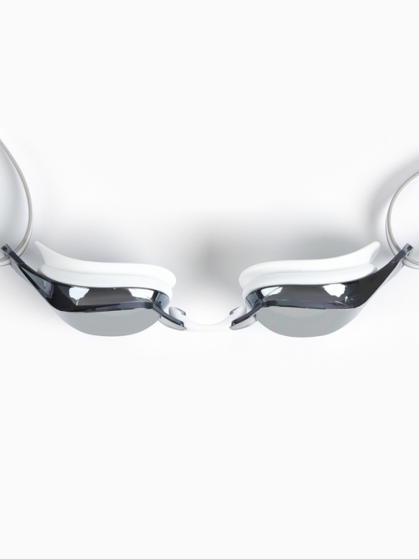 Очки для плавания взрослые, цвет белый зеркальный Очки для плавания взрослые, цвет белый зеркальный