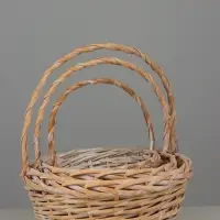 Набор корзин (ива), 36х36х13х36 см  30х30х11,5х31 см  25х25х10х26 см, 3 шт., выбеленные