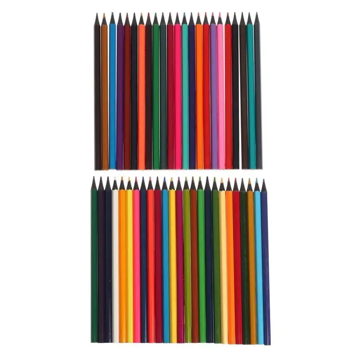 Карандаши цветные 48 цветов в тубусе, корпус шестигранный (пластиковые) чёрное основание