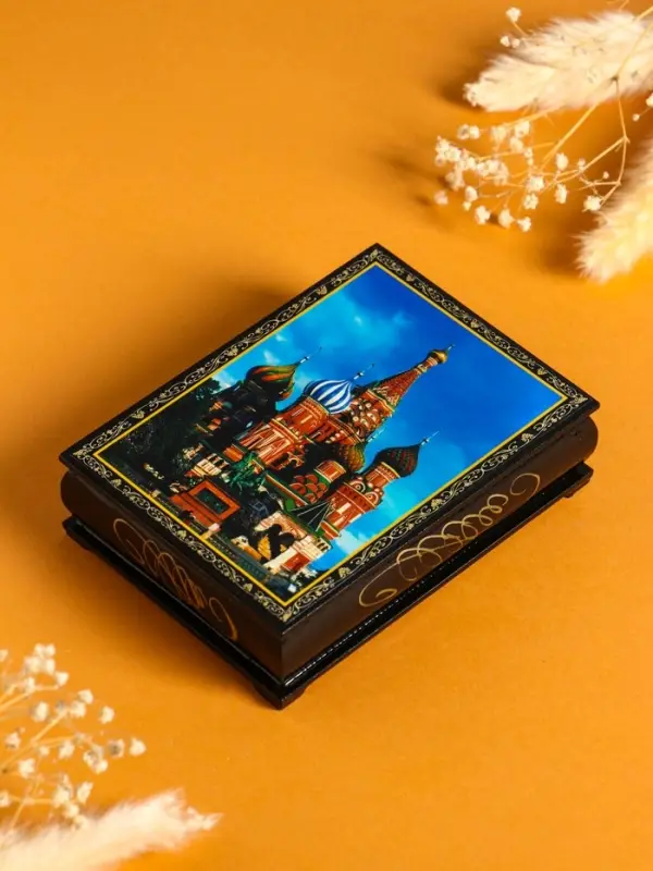 Шкатулка «Москва. Собор», 10×14 см, лаковая миниатюра