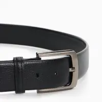 Ремень мужской, ширина 4 см, винт, пряжка металл, чёрный