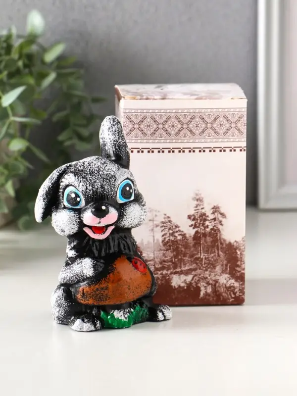 Фигурка гипс &laquo;Зайчонок с грибком&raquo;, 12&times;8&times;7 см