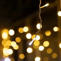 Гирлянда &laquo;Бахрома&raquo; 6&times;0.7 м, IP44, УМС, белая нить, 120 LED, свечение тёплое белое, мерцание, 220 В