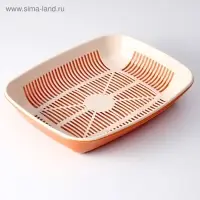 Туалет округлый с сеткой 33.5&times;25&times;6 см, бежево-коричневый