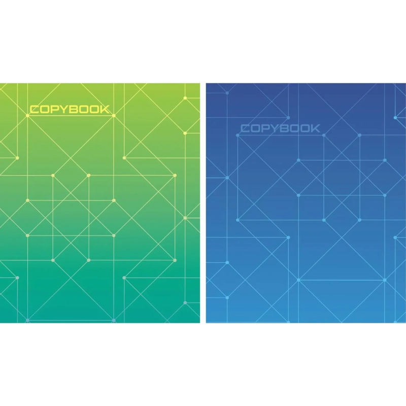 Тетрадь общая А5,48л,кл,скоб,блок-офсет-2 Attache Alpha син/зелен вассорт