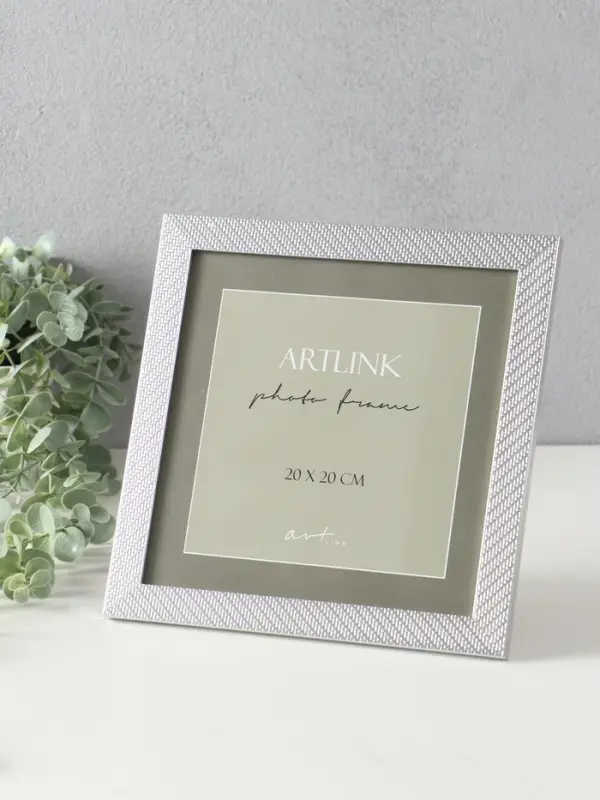 Фоторамка для фото 20х20 см, пластик Lucy, серебро