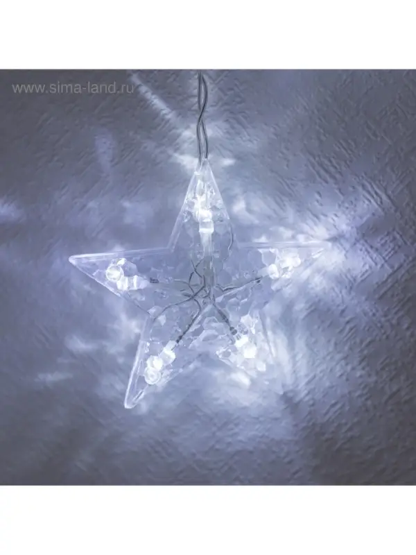 Гирлянда &laquo;Бахрома-арка&raquo; 2.5&times;1.2 м с насадками &laquo;Звёзды&raquo;, IP20, прозрачная нить, 136 LED, свечение белое, 8 режимов, 220 В