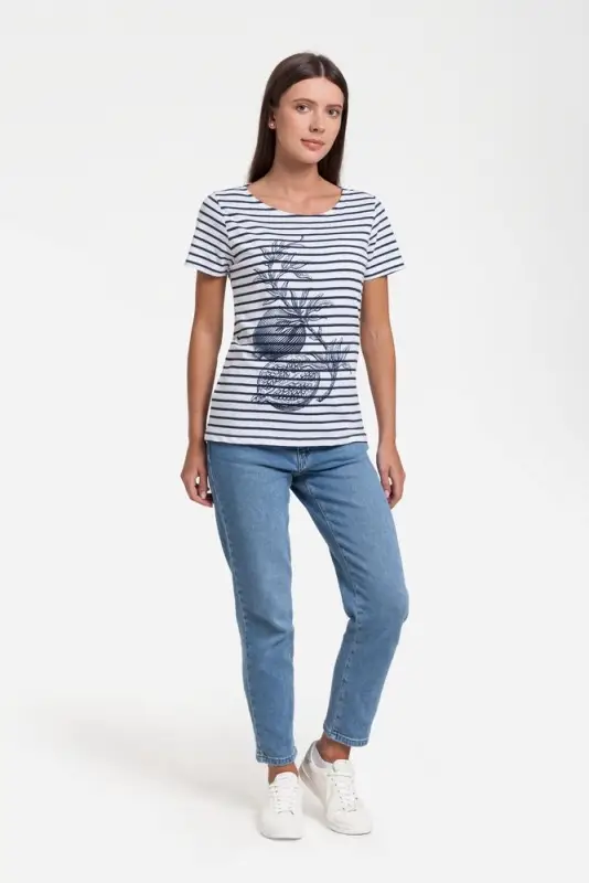 Футболка женская Grand Granat New, белая с синим, размер XS Футболка женская Grand Granat New, белая с синим, размер XS