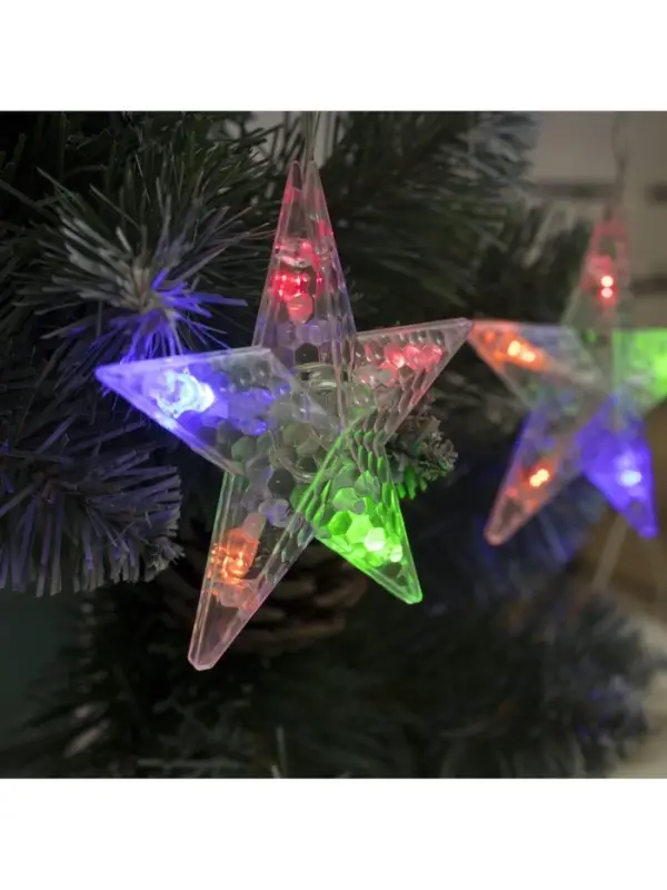 Гирлянда &laquo;Бахрома-арка&raquo; 2.5&times;1.2 м с насадками &laquo;Звёзды&raquo;, IP20, прозрачная нить, 136 LED, свечение мульти, 8 режимов, 220 В