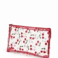 Косметичка ПВХ Вишня 25*5*15, отд на молнии,  прозрачный