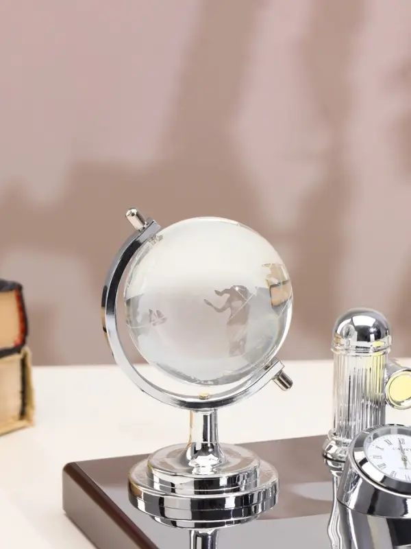 Набор настольный канцелярский, 5 в 1, с часами