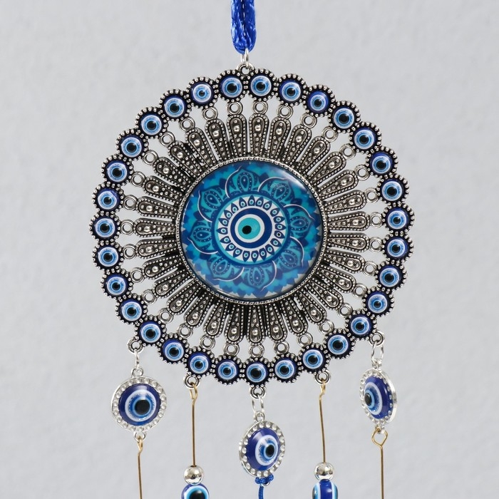 Музыка ветра металл, пластик Музыка ветра металл, пластик "Мандала от сглаза" 5 колокольчиков, кисточка h=30 см