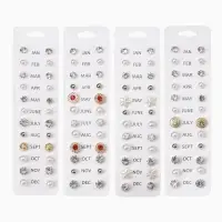 Серьги пусеты One year, 12 пар, строгий стиль, миксы