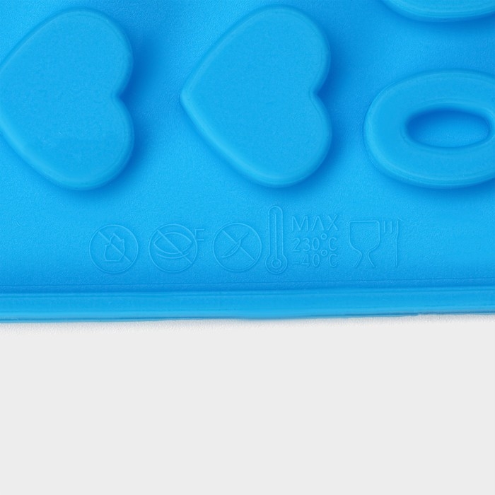 Форма для кондитерских украшений Доляна «С Днём рождения», силикон, 21,5×11,5 см, 49 ячеек (1,8×1,3 см), цвет синий Форма для кондитерских украшений Доляна «С Днём рождения», силикон, 21,5×11,5 см, 49 ячеек (1,8×1,3 см), цвет синий