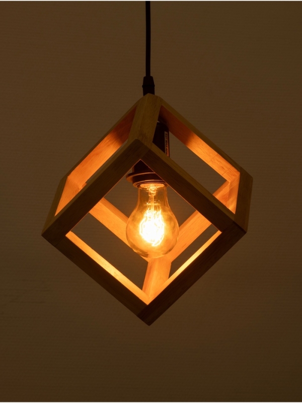 Светильник BayerLux ЭКО "Куб" 1х40Вт Е27 черный/коричневый 27х27х100см