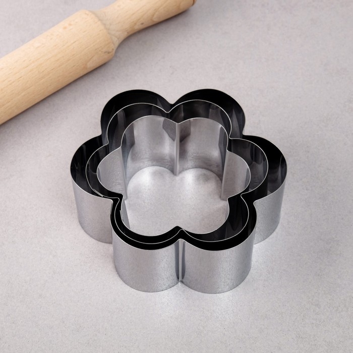 Набор форм для выпечки и выкладки «Цветок», 12×12×5 см, нержавеющая сталь, 3 шт. Набор форм для выпечки и выкладки «Цветок», 12×12×5 см, нержавеющая сталь, 3 шт.