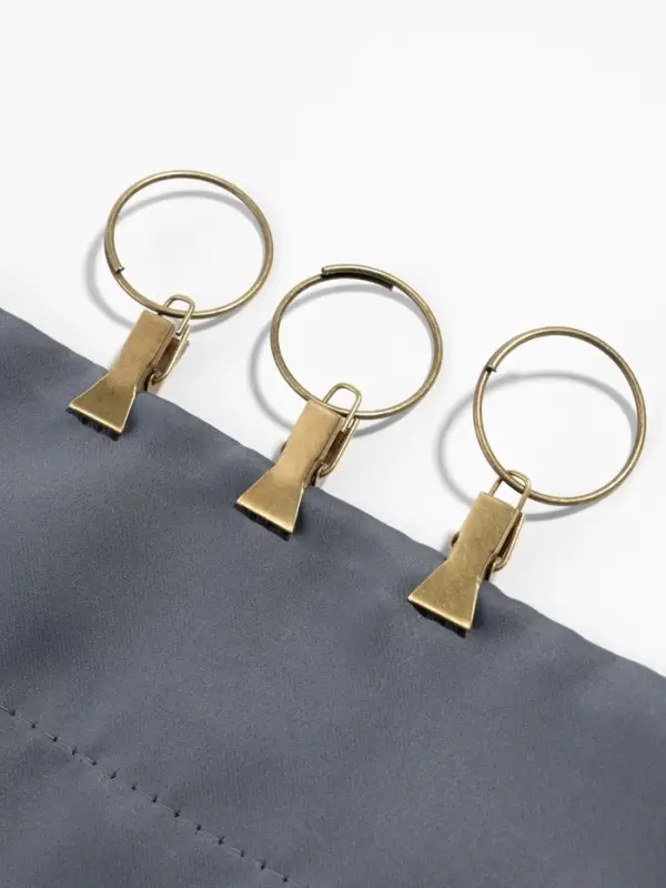 Кольцо для карниза, с зажимом, d=30/33 мм, 20 шт., цвет бронзовый