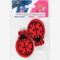 Термоаппликация «Божья коровка», 5.7×3.5 см, красная