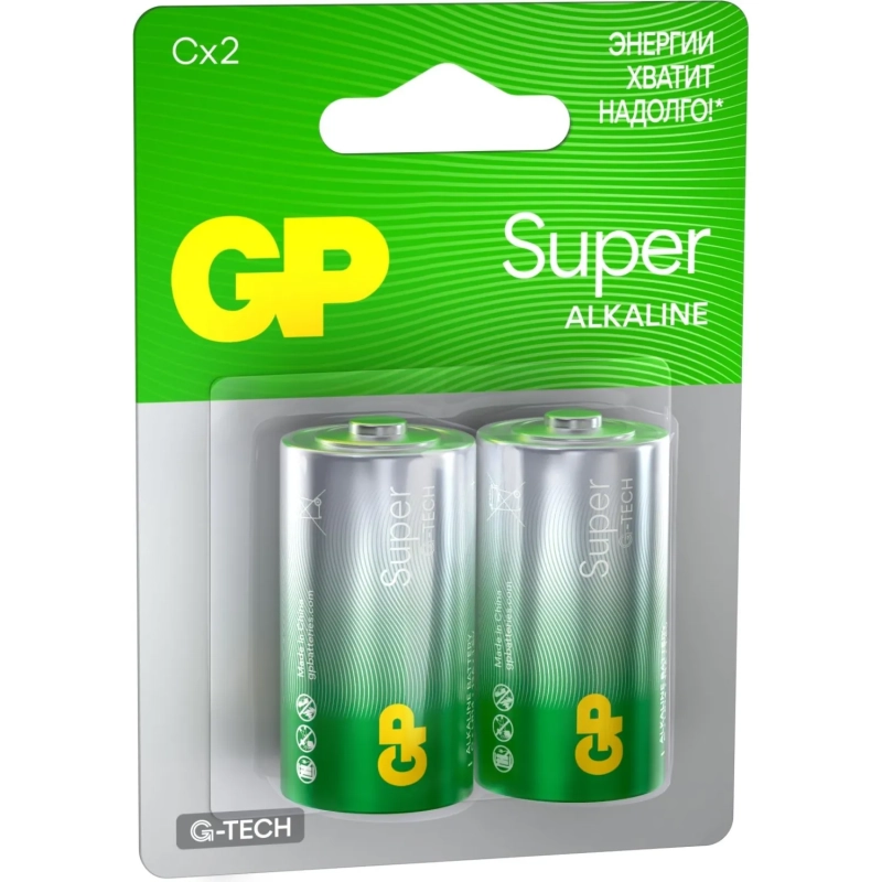 Батарейка GP Super C/LR14/14A 14A-2CR2/24AA21-2CRSBC2 алкалин. бл/2шт