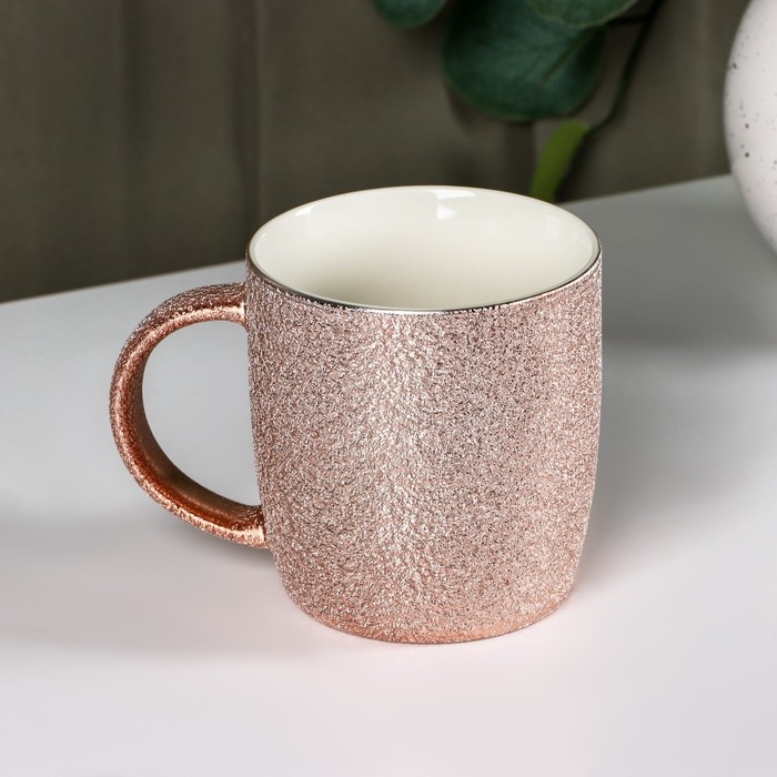 Кружка Доляна «Фольга», 350 мл, керамика, цвет розовый Кружка Доляна «Фольга», 350 мл, керамика, цвет розовый