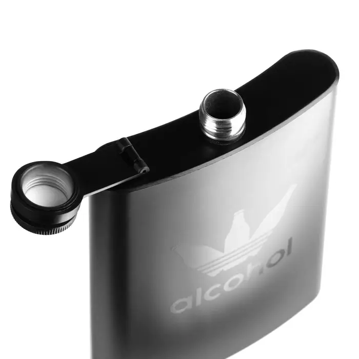 Фляжка Alcohol, нержавеющая сталь, 240 мл, 8 oz