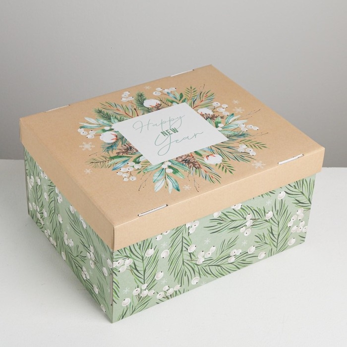 Коробка подарочная новогодняя складная «Тепла и уюта», 31,2 х 25,6 х 16,1 см, Новый год Коробка подарочная новогодняя складная «Тепла и уюта», 31,2 х 25,6 х 16,1 см, Новый год