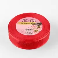 Лента капроновая &laquo;Блёстки&raquo;, 25 мм, 18&plusmn;1 м, красная