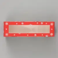 Коробочка для макарун новогодняя &laquo;С Новым годом!&raquo;, 18&times;5.5&times;5.5 см