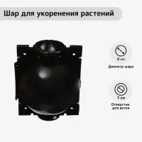 Шар для укоренения растений, d=8 см, под ветку 1 см, чёрный, Greengo