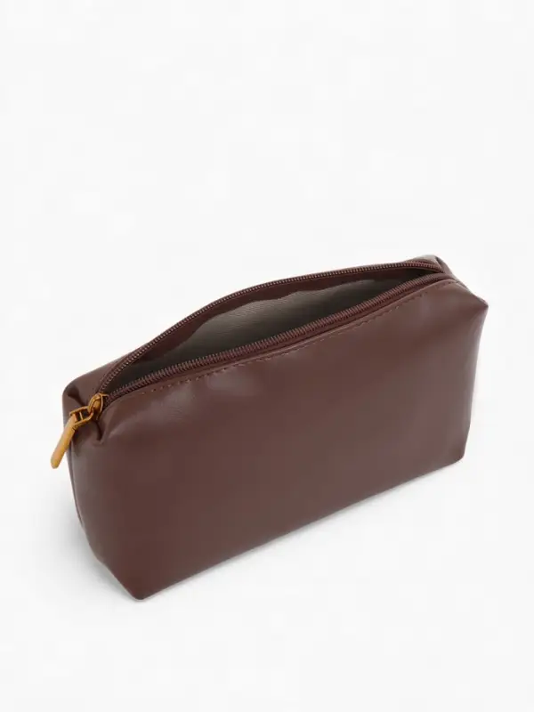 Сумка женская мессенджер TEXTURA на магните, с косметичкой, 28&times;4&times;20 см, коричневая