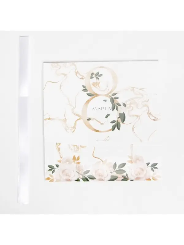 Коробка подарочная складная, упаковка, &laquo;8 марта, золото&raquo;, 16.5&times;12&times;5 см