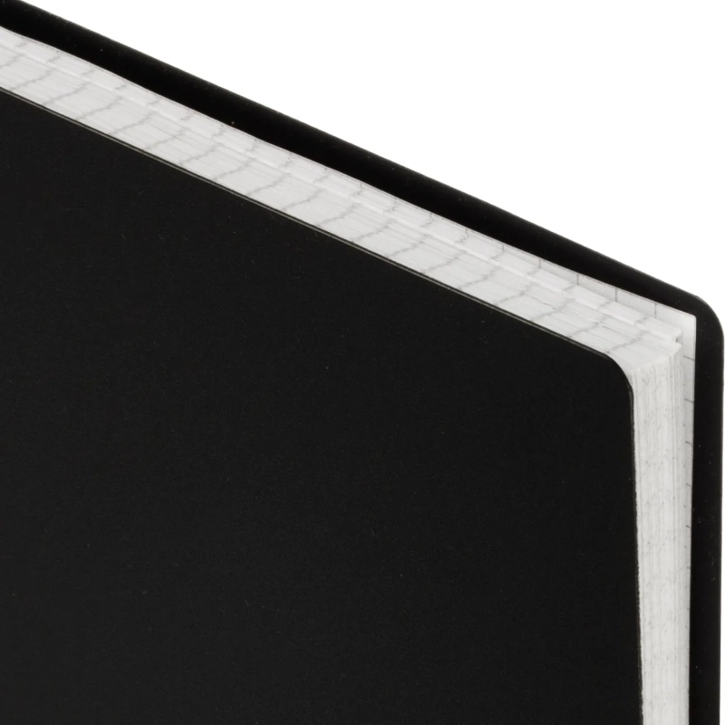 Бизнес-тетрадь А4 120л Attache гребень клетка пластик черн с тиснением