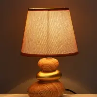 Лампа настольная RISALUX &laquo;Стоун&raquo;, E14, 40 Вт, бежево-золотистая, 13&times;13&times;23.5 см