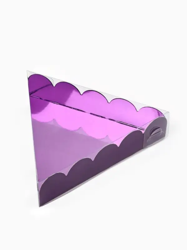 Коробка для печенья, кондитерская упаковка с пластиковой крышкой, &laquo;Фиолетовая&raquo;, 18&times;3 см