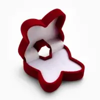 Футляр под серьги, кольцо &laquo;Бабочка&raquo;, бархатный, 5&times;5.5 см, красный