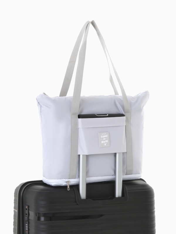 Сумка дорожная на молнии, серая Сумка дорожная на молнии, серая